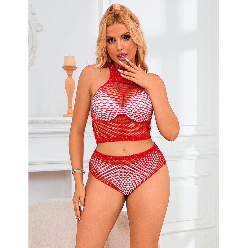 Subblime — Ensemble résille à strass — Rouge