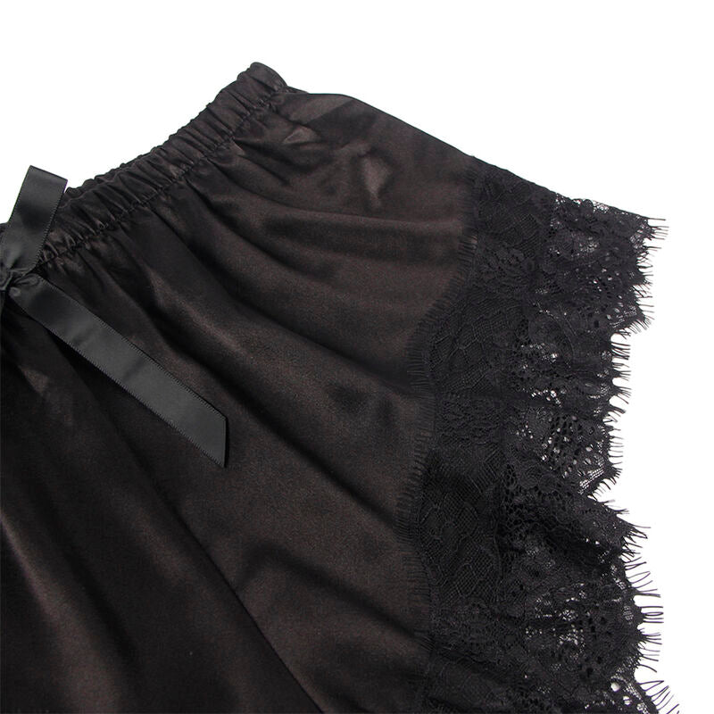 Subblime — Ensemble de nuit à short en dentelle — Noir — Taille L/XL