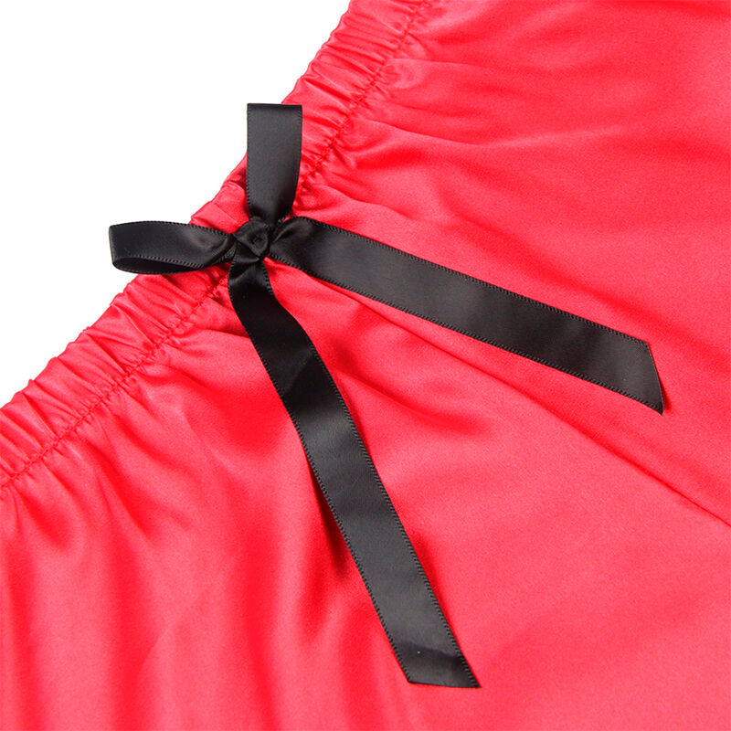 Subblime — Ensemble de nuit à short en dentelle — Noir et rouge — Taille S/M