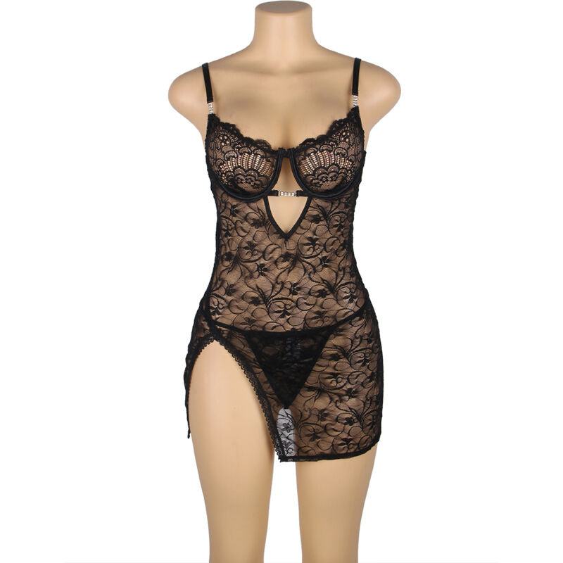 Subblime – Picardías negro de encaje con aberturas – Talla S/M