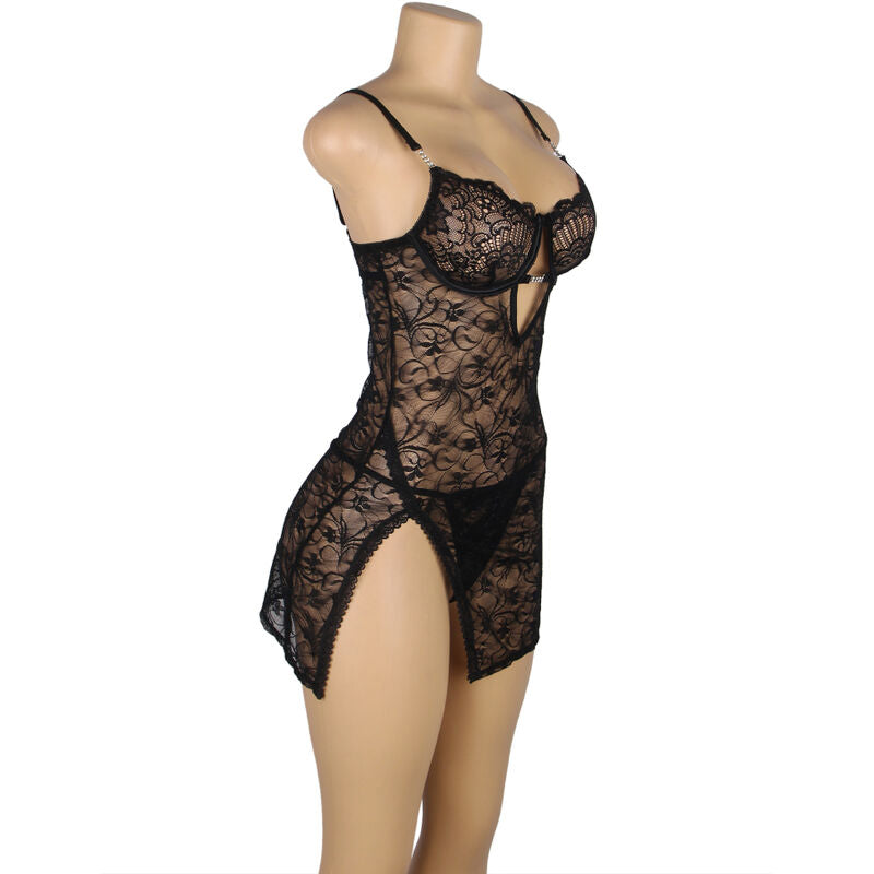 Subblime – Picardías negro de encaje con aberturas – Talla S/M