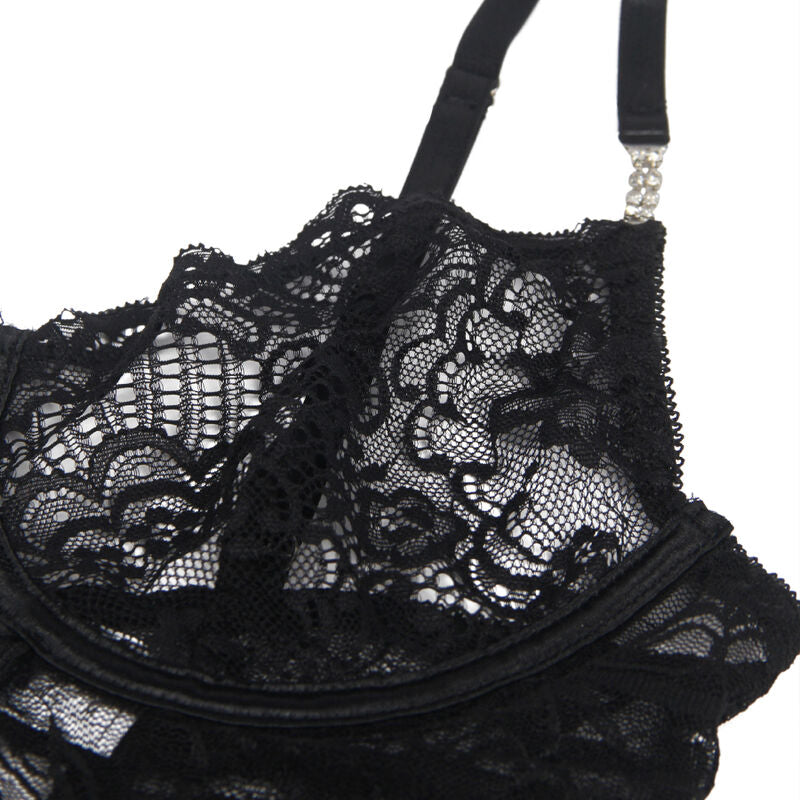 Subblime – Picardías negro de encaje con aberturas – Talla S/M