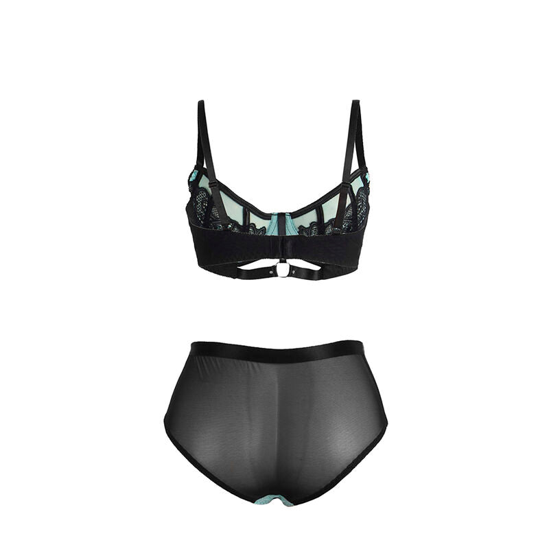 Subblime – Conjunto bicolor de encaje – Verde y negro – Talla S/M