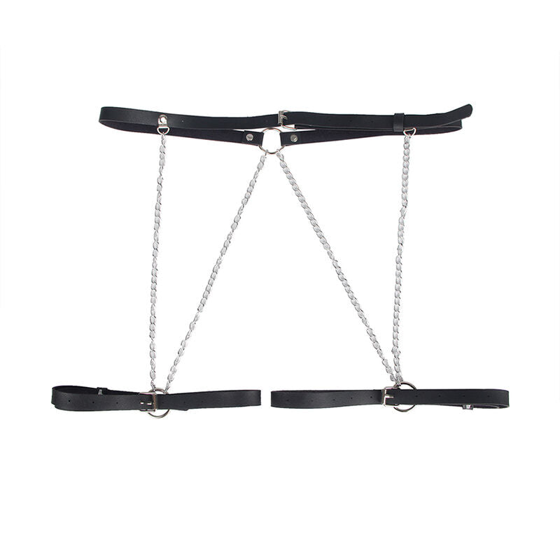 Subblime – Taillen-Harness mit Beinbändern und Seitenketten, Schwarz