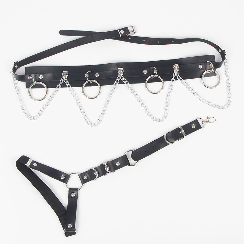 Subblime – Taillen-Harness mit Ketten, Ringen und Beinbändern