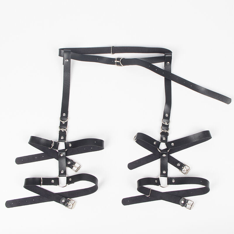 Subblime – Strumpfband-Harness mit Ringen, Schwarz