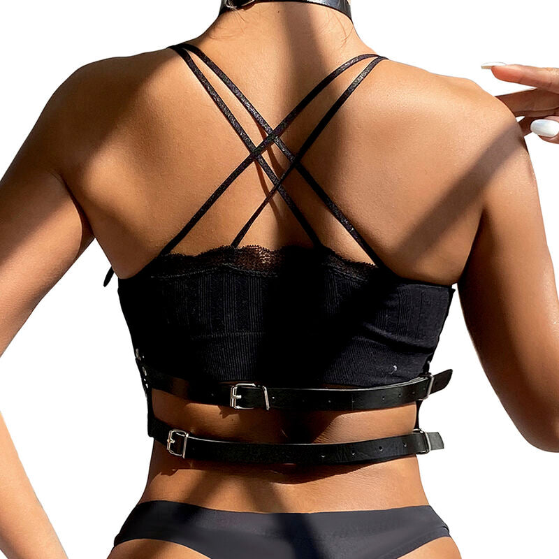 Subblime – Brust-Harness mit Doppelband und Ring, Schwarz