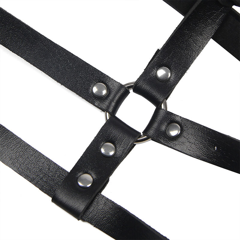 Subblime – Brust-Harness mit Doppelband und Ring, Schwarz