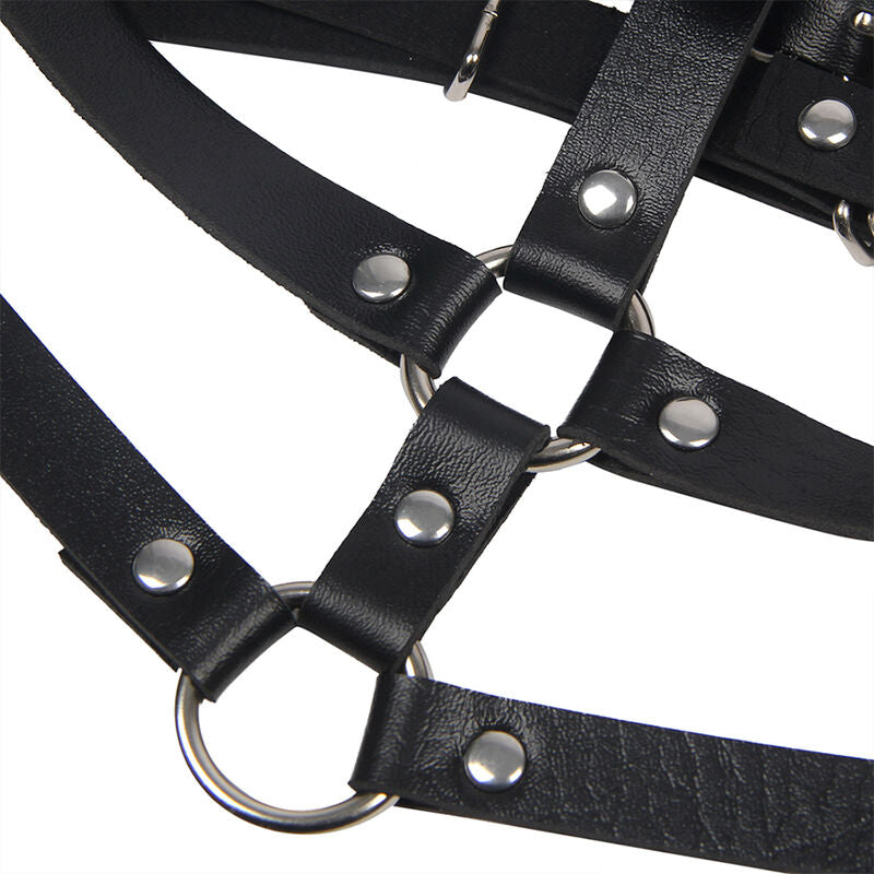 Subblime – Brust-Harness mit Doppelband und Ring, Schwarz