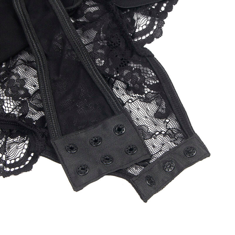 Subblime — Body en dentelle à jarretières — Noir — Taille L/XL
