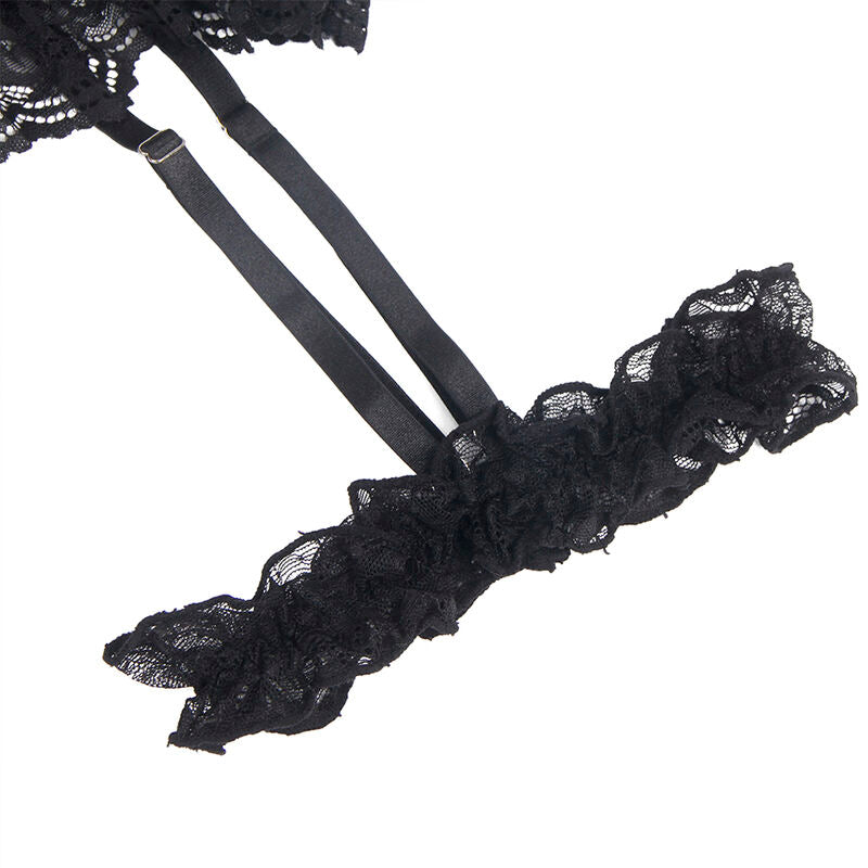 Subblime — Body en dentelle à jarretières — Noir — Taille L/XL