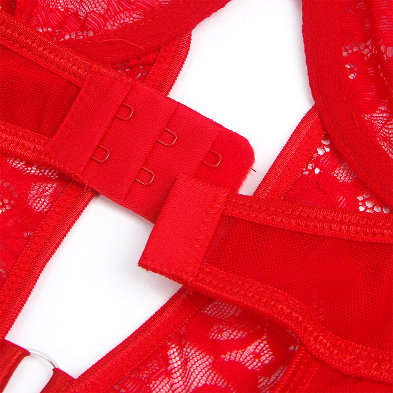 Subblime — Body en dentelle à jarretières — Rouge — Taille S/M