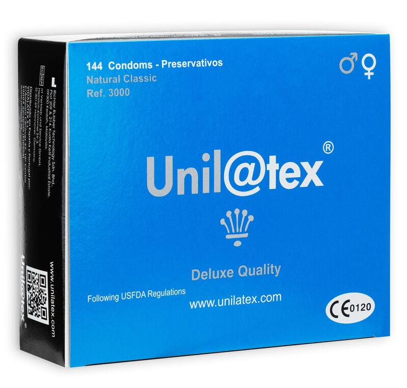 Unilatex Natural – Preservativi lisci, 144 pezzi