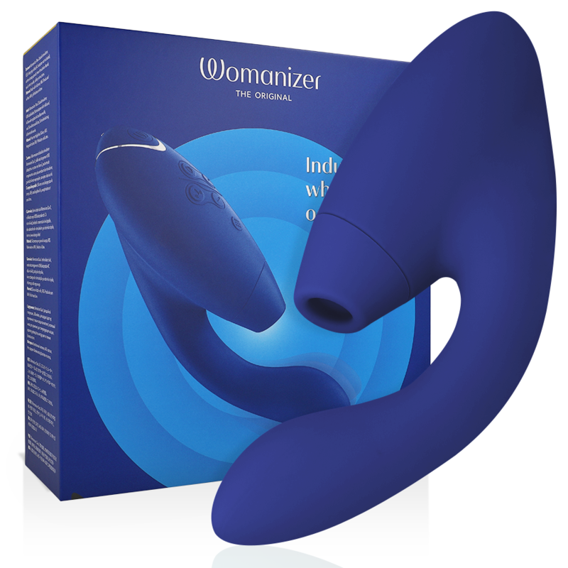 Womanizer Duo 2 – G-Punkt-Vibrator mit Druckwellen für die Klitoris – Blau