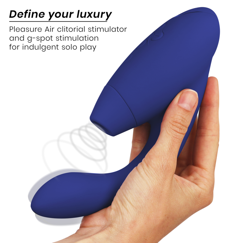Womanizer Duo 2 – G-Punkt-Vibrator mit Druckwellen für die Klitoris – Blau