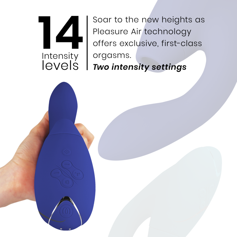 Womanizer Duo 2 – G-Punkt-Vibrator mit Druckwellen für die Klitoris – Blau