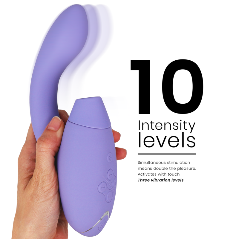 Womanizer Duo 2 – G-Punkt-Vibrator mit Druckwellen für die Klitoris – Flieder