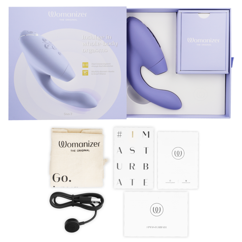 Womanizer Duo 2 – G-Punkt-Vibrator mit Druckwellen für die Klitoris – Flieder