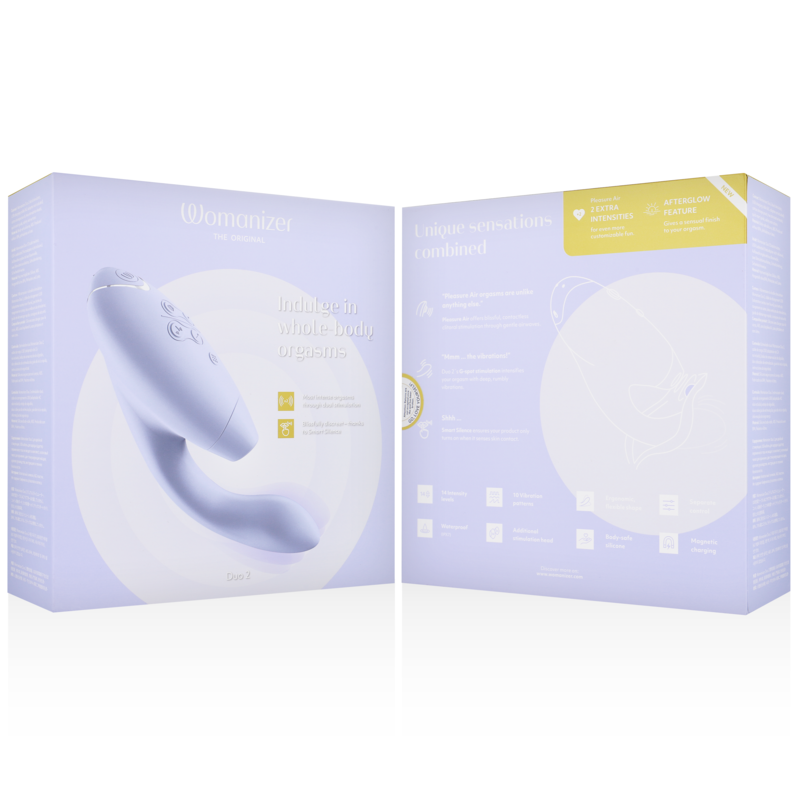 Womanizer Duo 2 – G-Punkt-Vibrator mit Druckwellen für die Klitoris – Flieder