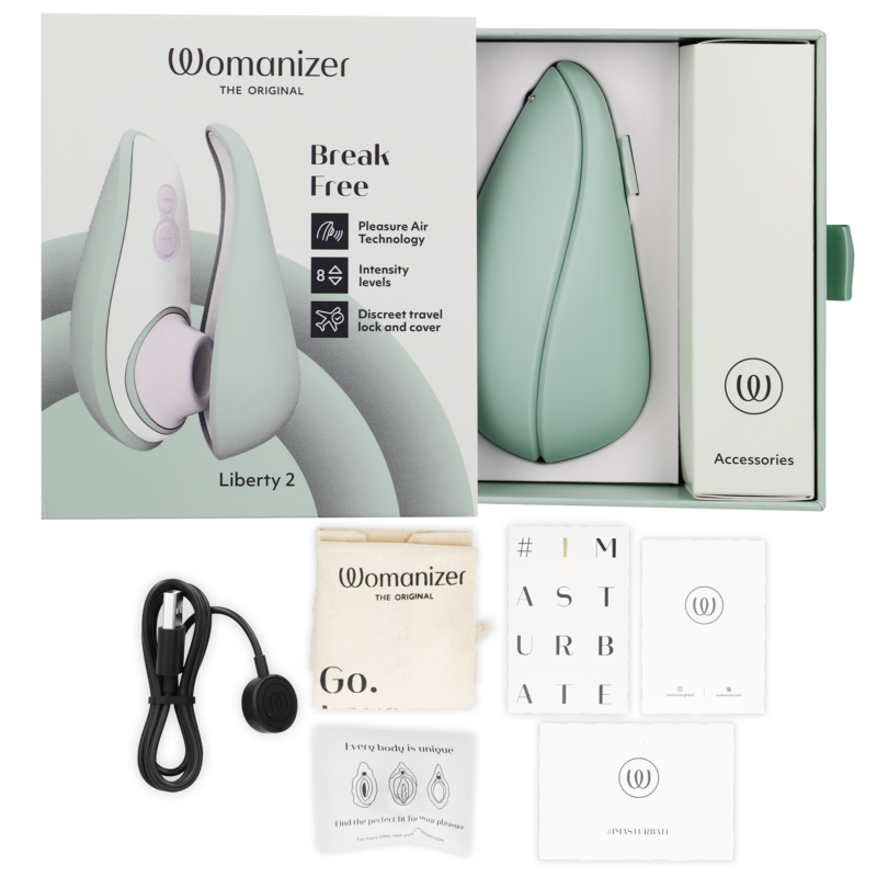 Womanizer Liberty 2 – Druckwellenvibrator mit magnetischer Schutzkappe – Grün