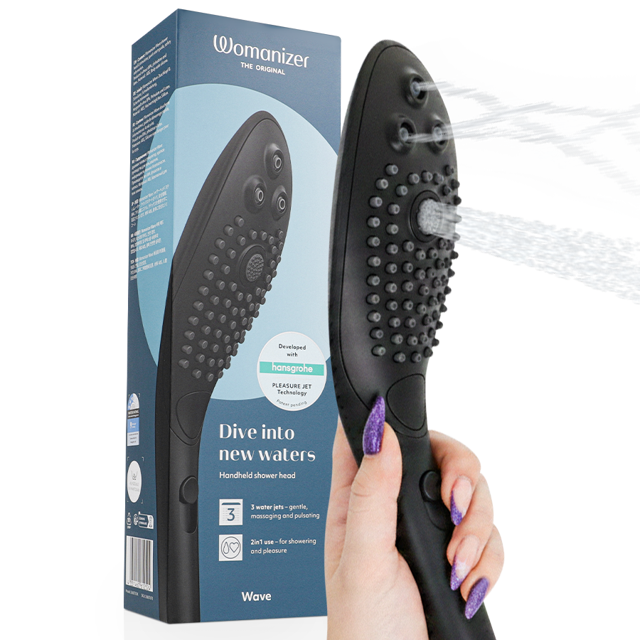 Womanizer Wave – Alcachofa de ducha y estimulador de clítoris – Negro