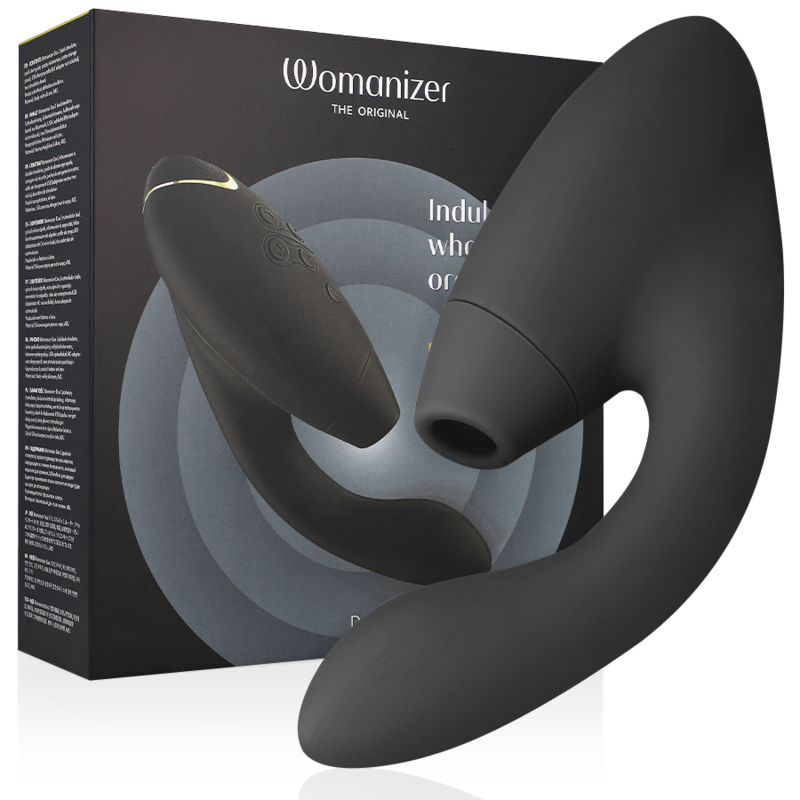 Womanizer Duo 2 – G-Punkt-Vibrator mit Druckwellen für die Klitoris – Schwarz
