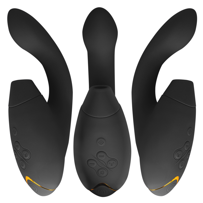 Womanizer Duo 2 – G-Punkt-Vibrator mit Druckwellen für die Klitoris – Schwarz