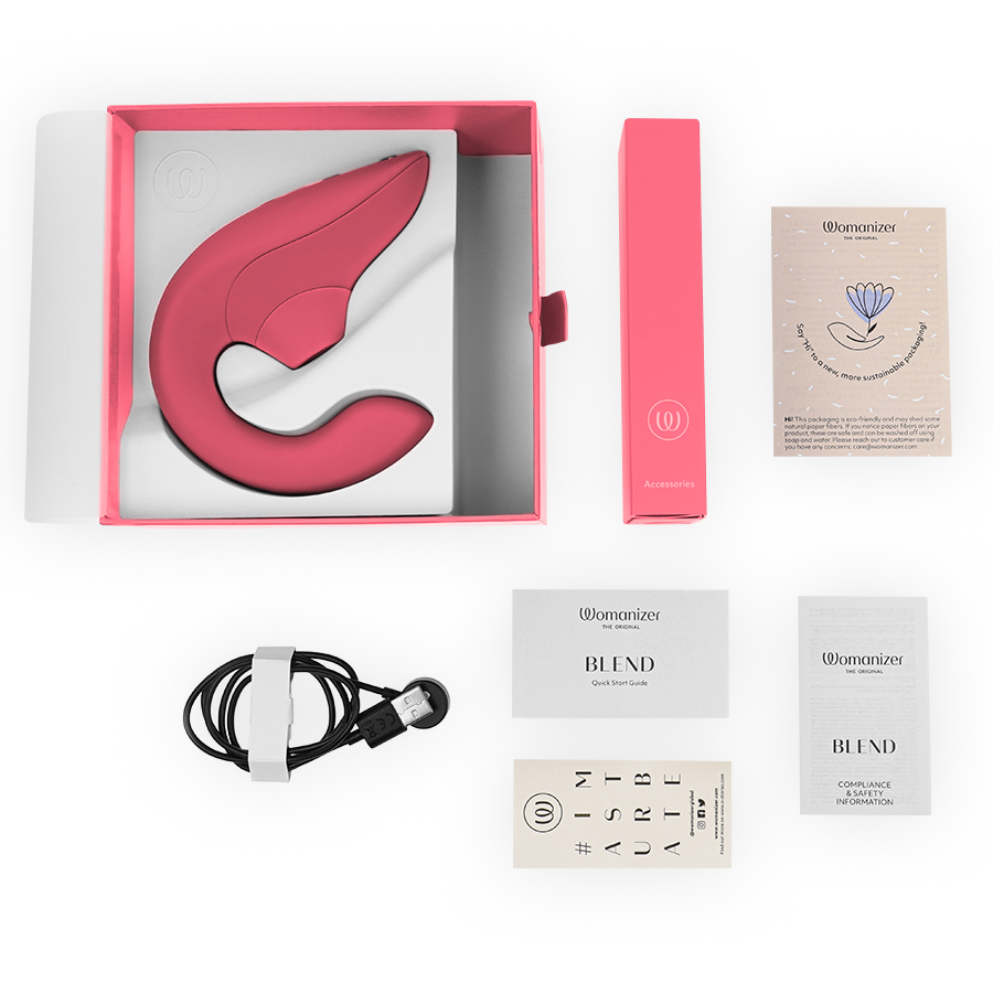 Womanizer Blend – Rabbit-Vibrator mit Pleasure Air – Vibrant Rose