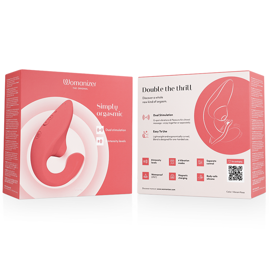 Womanizer Blend – Rabbit-Vibrator mit Pleasure Air – Vibrant Rose