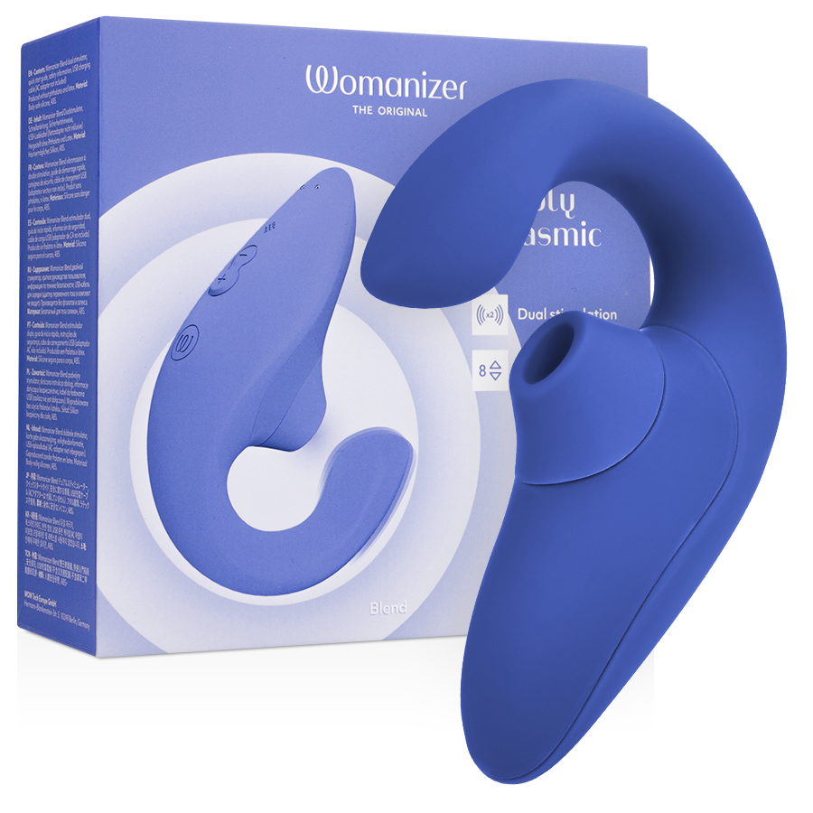 Womanizer Blend – Rabbit-Vibrator mit Pleasure Air – Vibrant Blue