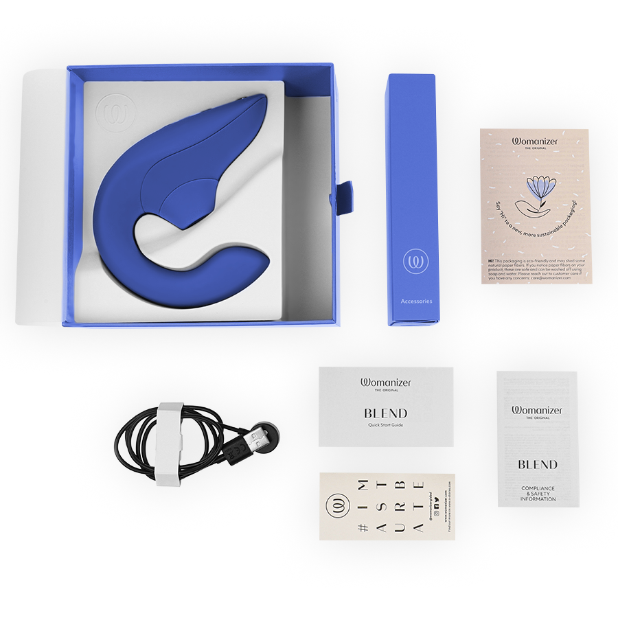 Womanizer Blend – Rabbit-Vibrator mit Pleasure Air – Vibrant Blue