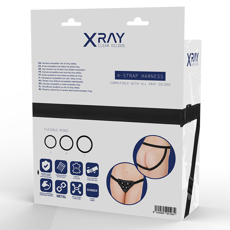 Arnés strap-on X Ray con anillas de silicona